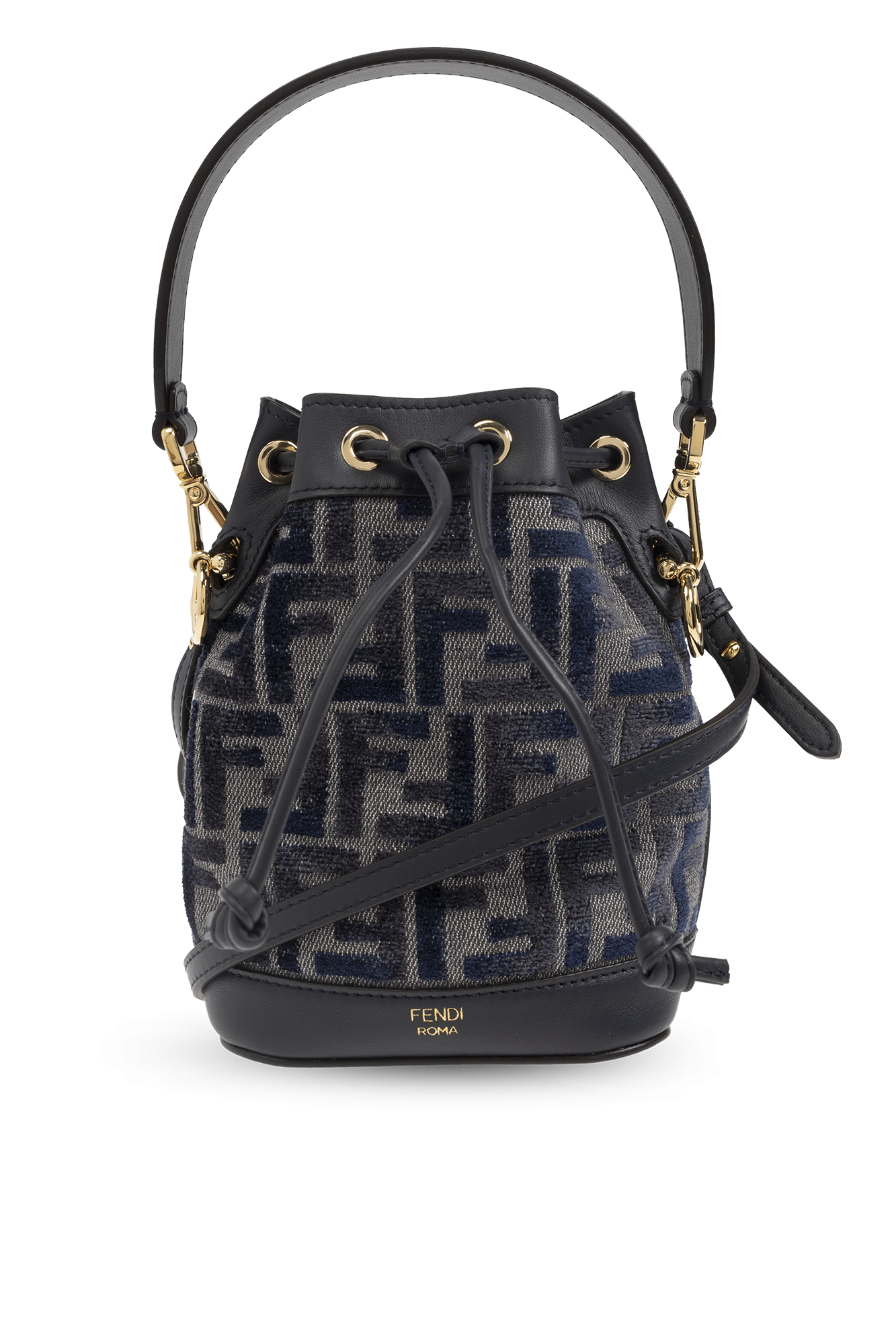 Navy blue Mon Tresor Mini bucket shoulder bag Fendi Vitkac Italy